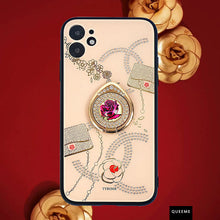 Load image into Gallery viewer, 2021 Luxury Rose Bracket Rhinestone Protective Case For iPhone 12 Pro Max 11 XS XR 7 8 Plus Cover pphonecover
