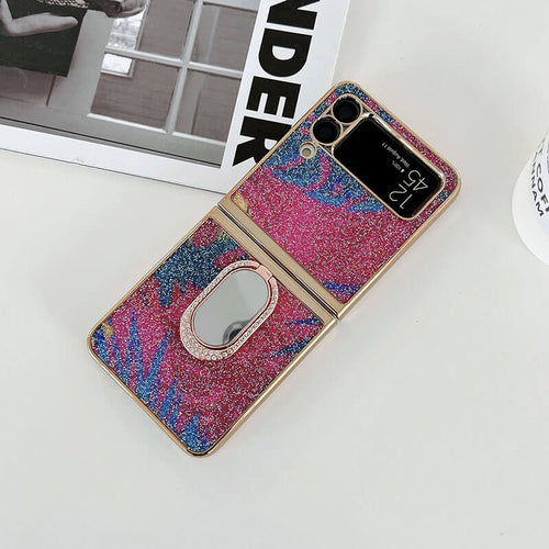 Shining Diamond Mirror Ring Protective Cover For Samsung Galaxy Z Flip 3 5G pphonecover