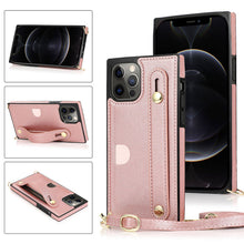 Load image into Gallery viewer, 2021 Luxury Brand Leather Stand Holder Square Case For iPhone 12 Pro Max Mini 11 XS XR 6 7 8 Plus SE 2020 Cover pphonecover
