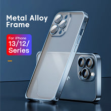 Load image into Gallery viewer, Luxury Aluminum Alloy Metal Frame Camera All-inclusive Protective Cover For iPhone 13 12 11 Pro Max Shockproof Transparent Matte Back Cover With Metal Buckle pphonecover
