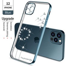 Load image into Gallery viewer, 2021 Dandelion Diamonds Electroplating Case For iPhone 12 Pro Max Mini 11 XS XR 7 8 Plus SE 2020 Cover pphonecover
