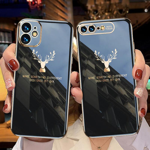 2021 Deer Pattern Camera All-inclusive Electroplating Process iPhone Case pphonecover