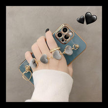 Load image into Gallery viewer, 2021 Luxury Plating Heart Fabric Bracelet Hand Holder Cover for iPhone pphonecover
