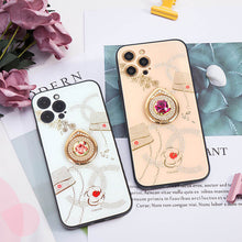 Load image into Gallery viewer, 2021 Luxury Rose Bracket Rhinestone Protective Case For iPhone 12 Pro Max 11 XS XR 7 8 Plus Cover pphonecover
