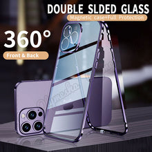 Load image into Gallery viewer, Magnetic Double-Sided Protection Aluminum Frame Anti-Peep Tempered Glass iPhone Case pphonecover
