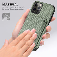 Load image into Gallery viewer, Fiber Pattern Camera All-inclusive Protective Cover With Magnetic Card Holder For iPhone pphonecover
