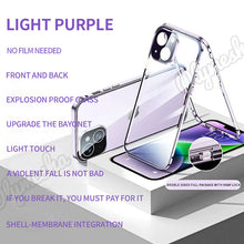 Load image into Gallery viewer, Magnetic Double-Sided Protection Aluminum Frame Anti-Peep Tempered Glass iPhone Case pphonecover
