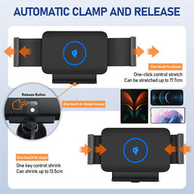 Load image into Gallery viewer, Automatic Clamping Car Wireless Charger for Samsung Galaxy Z Fold 3 2 Note20 S20 iPhone 12 11 13 Max Air Vent Mount Phone Holder pphonecover
