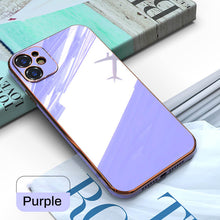 Load image into Gallery viewer, Luxury Square Plating Phone Case For iPhone 12 13 11 Pro Max XS Mini XR X 6 6S 8 7 Plus SE2 Solid Color Soft Silicone Back Cover pphonecover
