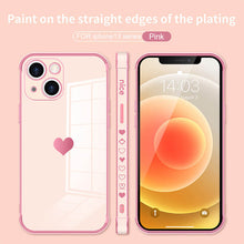 Load image into Gallery viewer, Luxury Electroplated Love Heart Protective Case For iPhone 13 12 11 Pro Max XS X XR 7 pphonecover
