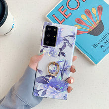 Load image into Gallery viewer, 2021 Laser Flower Pattern Ring Holder Protective Cover For Samsung S21 S20 S10 A72 A52 A42 A32 pphonecover
