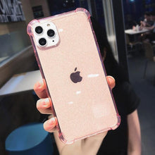 Load image into Gallery viewer, Shining Glitter Powder Phone Cases For iPhone 12 Mini 11 Pro 11Pro Max X XR XS 6 6S 7 8 Plus SE 2020 Transparent Soft Back Cover pphonecover
