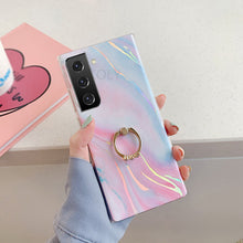 Load image into Gallery viewer, 2021 Laser Marble Pattern Ring Holder Protective Cover For Samsung S21 S20 S10 A72 A52 A42 A32 pphonecover
