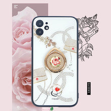 Load image into Gallery viewer, 2021 Luxury Rose Bracket Rhinestone Protective Case For iPhone 12 Pro Max 11 XS XR 7 8 Plus Cover pphonecover
