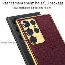 Load image into Gallery viewer, Electroplated Leather Case for Samsung Galaxy S23 S22 Ultra
