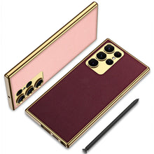 Load image into Gallery viewer, Electroplated Leather Case for Samsung Galaxy S23 S22 Ultra
