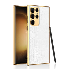 Load image into Gallery viewer, Electroplated Leather Soft Shell Samsung Galaxy S23 S23 Plus S23 Ultra Case
