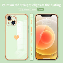 Load image into Gallery viewer, Luxury Electroplated Love Heart Protective Case For iPhone 13 12 11 Pro Max XS X XR 7 pphonecover
