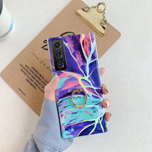 Load image into Gallery viewer, 2022 Laser Marble Pattern Ring Holder Protective Cover For Samsung Galaxy pphonecover
