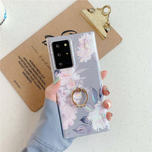 Load image into Gallery viewer, 2021 Laser Flower Pattern Ring Holder Protective Cover For Samsung S21 S20 S10 A72 A52 A42 A32 pphonecover
