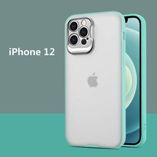 Load image into Gallery viewer, Luxury Metal Lens Protection Matte Bracket 2 in 1 Soft Border Case For iPhone pphonecover
