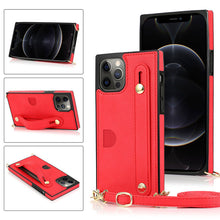 Load image into Gallery viewer, 2021 Luxury Brand Leather Stand Holder Square Case For iPhone 12 Pro Max Mini 11 XS XR 6 7 8 Plus SE 2020 Cover pphonecover
