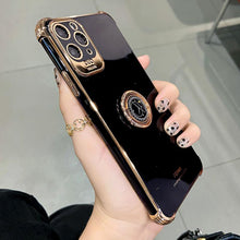 Load image into Gallery viewer, Luxury Electroplated Gold Plating Glitter Case with Ring Holder For iPhone 13 12 11 Pro Max XS XR pphonecover
