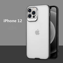 Load image into Gallery viewer, Luxury Metal Lens Protection Matte Bracket 2 in 1 Soft Border Case For iPhone pphonecover
