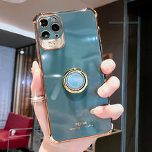 Load image into Gallery viewer, Luxury Electroplated Gold Plating Glitter Case with Ring Holder For iPhone 13 12 11 Pro Max XS XR pphonecover
