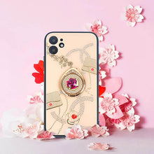 Load image into Gallery viewer, 2021 Luxury Rose Bracket Rhinestone Protective Case For iPhone 12 Pro Max 11 XS XR 7 8 Plus Cover pphonecover
