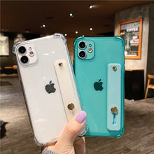 Load image into Gallery viewer, 2022 Wrist Strap Clear Phone Case For iPhone 14 13 12 11 Pro Max pphonecover
