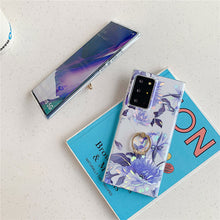 Load image into Gallery viewer, 2021 Laser Flower Pattern Ring Holder Protective Cover For Samsung S21 S20 S10 A72 A52 A42 A32 pphonecover
