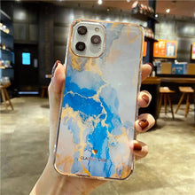 Load image into Gallery viewer, Glitter Gradient Marble Texture Phone Case For iPhone 11 12 11Pro Max XR XS Max X 7 8 Plus 11Pro 12 Shockproof Bumper Back Cover pphonecover
