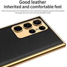 Load image into Gallery viewer, Electroplated Leather Case for Samsung Galaxy S23 S22 Ultra
