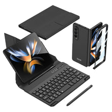 Load image into Gallery viewer, Bluetooth 3.0 Keyboard Magnetic Folding Bracket All-inclusive Leather Cover For Samsung Galaxy Z Fold3 Fold4 5G Come With keyboard+Holster Bracket+Phone Case+Capacitive Pen pphonecover
