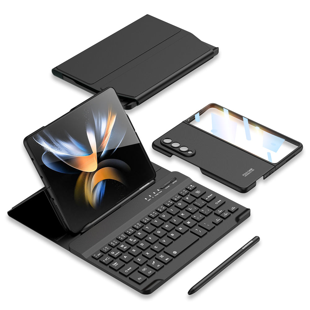 Bluetooth 3.0 Keyboard Magnetic All-inclusive Leather Cover For Samsung Galaxy Z Fold3 Fold4 5G Come With keyboard+Holster Bracket+Phone Case+Capacitive Pen pphonecover