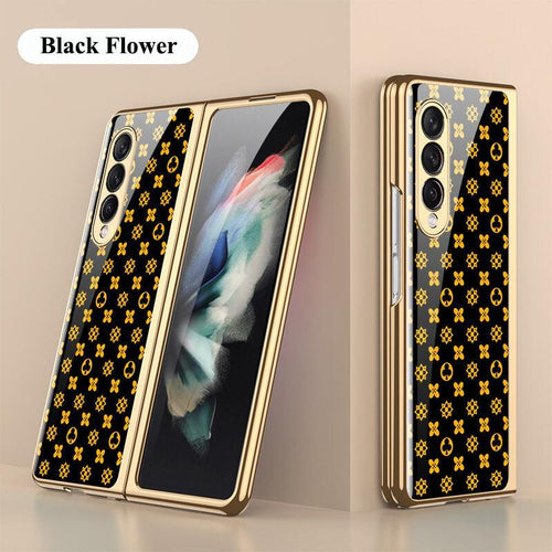 Flower Glass Case For Samsung Galaxy Z Fold 3 5G pphonecover