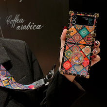 Load image into Gallery viewer, Retro Boho Style Ring Case With Lanyard for Samsung Galaxy Z Flip3 Flip4 5G pphonecover
