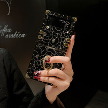 Load image into Gallery viewer, Luxury Brand Camellia Gold Plating Square Case For Samsung Galaxy Z Flip4 Flip3 5G pphonecover
