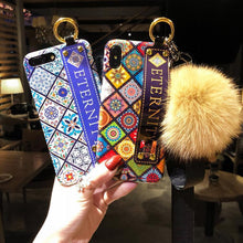 Load image into Gallery viewer, Luxury Wristband Bohemia Foxfur Ball Phone Case For iPhone - hotbuyy
