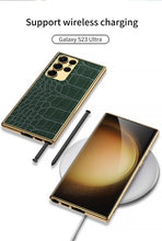 Load image into Gallery viewer, Electroplated Leather Soft Shell Samsung Galaxy S23 S23 Plus S23 Ultra Case
