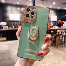 Load image into Gallery viewer, Luxury Electroplating Stand Ring Holder Phone Case With Finger Ring for iPhone 12 Pro MAX 11 Pro XS XR X SE 6 6s 7 8 Plus 12Mini pphonecover
