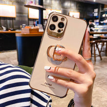 Load image into Gallery viewer, Luxury Electroplating Stand Ring Holder Phone Case With Finger Ring for iPhone 12 Pro MAX 11 Pro XS XR X SE 6 6s 7 8 Plus 12Mini pphonecover
