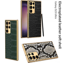 Load image into Gallery viewer, Electroplated Leather Soft Shell Samsung Galaxy S23 S23 Plus S23 Ultra Case
