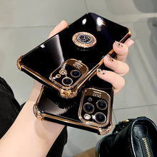 Load image into Gallery viewer, Luxury Electroplated Gold Plating Glitter Case with Ring Holder For iPhone 13 12 11 Pro Max XS XR pphonecover
