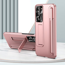 Load image into Gallery viewer, Electroplated Samsung Galaxy S23 S23 Plus Case With Kickstand &amp; Free Stylus
