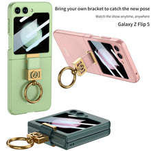 Load image into Gallery viewer, Luxury Z Ring Holder Phone Case With Back Screen Protector For Samsung Galaxy Z Flip5 Flip4 Flip3
