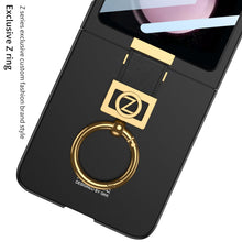 Load image into Gallery viewer, Luxury Z Ring Holder Phone Case With Back Screen Protector For Samsung Galaxy Z Flip5 Flip4 Flip3
