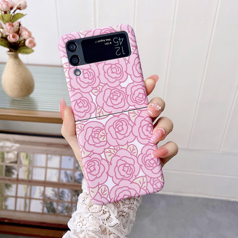 Plaid Flower Phone Case For Samsung Galaxy Flip5 Flip4 Flip3